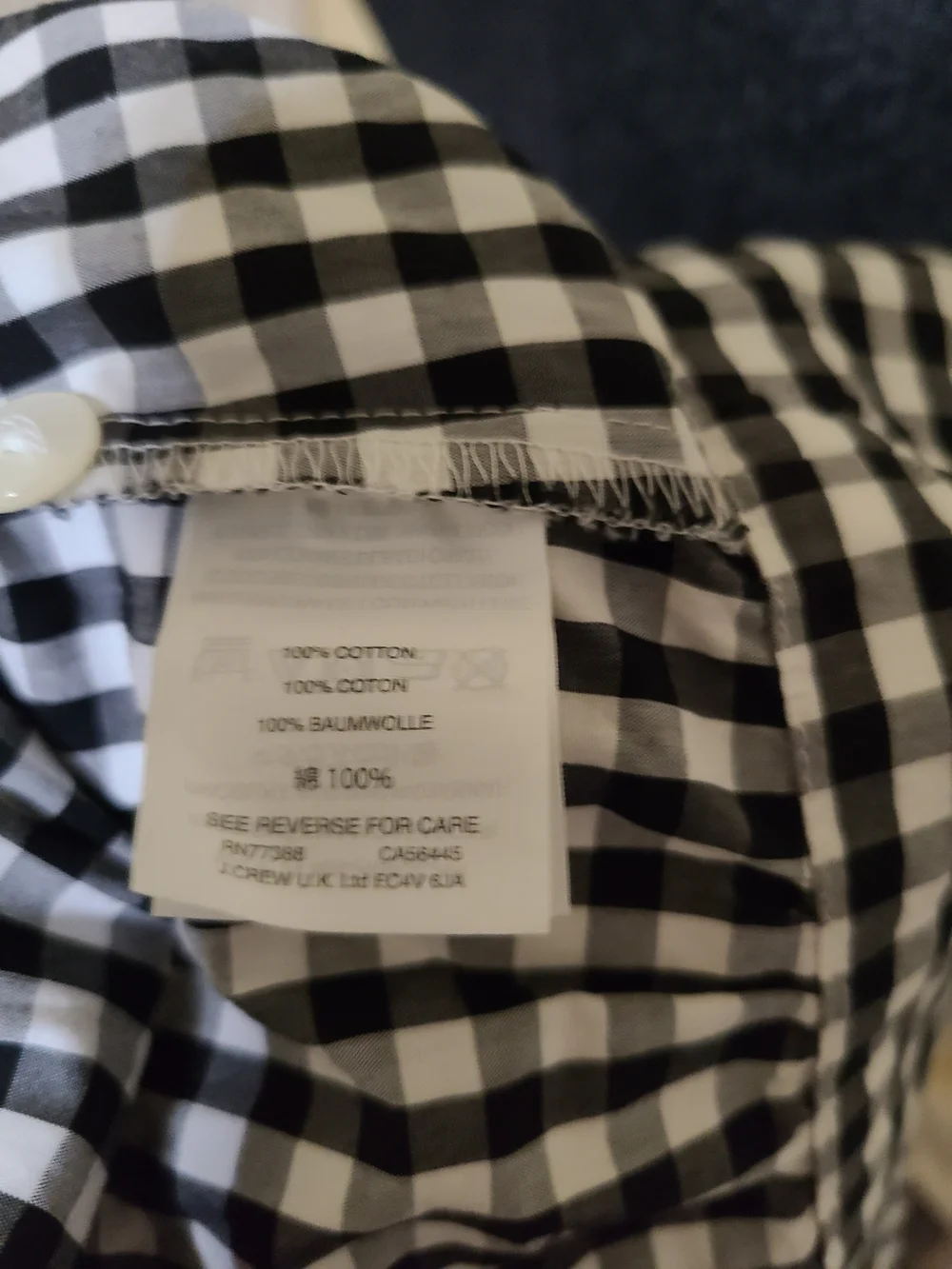 Madewell Black & White Gingham Wrap-Style Women’s Top Xxs
